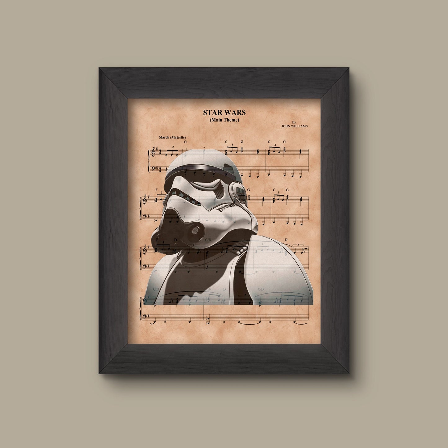 Disney Star Wars Theme Sheet Music Art Print, Storm Trooper Print | Fine Art Print