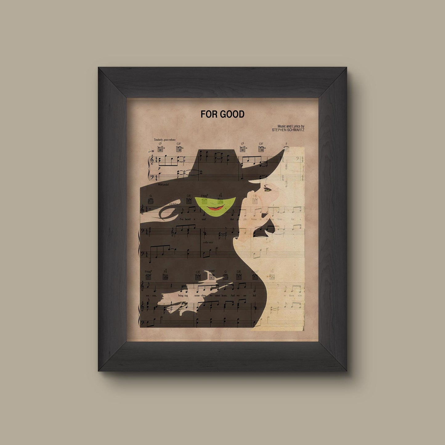 Wicked, For Good Sheet Music Art Print | Fine Art Print