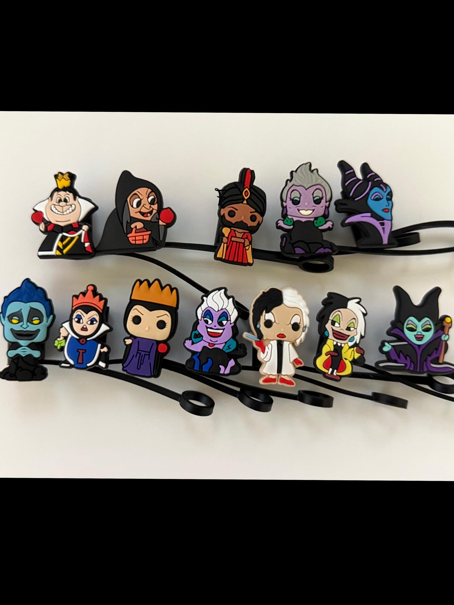 Villians and Friends Characters Straw Topper Straw Cover Beverage Protector for Stanley | Straw Toppers Set