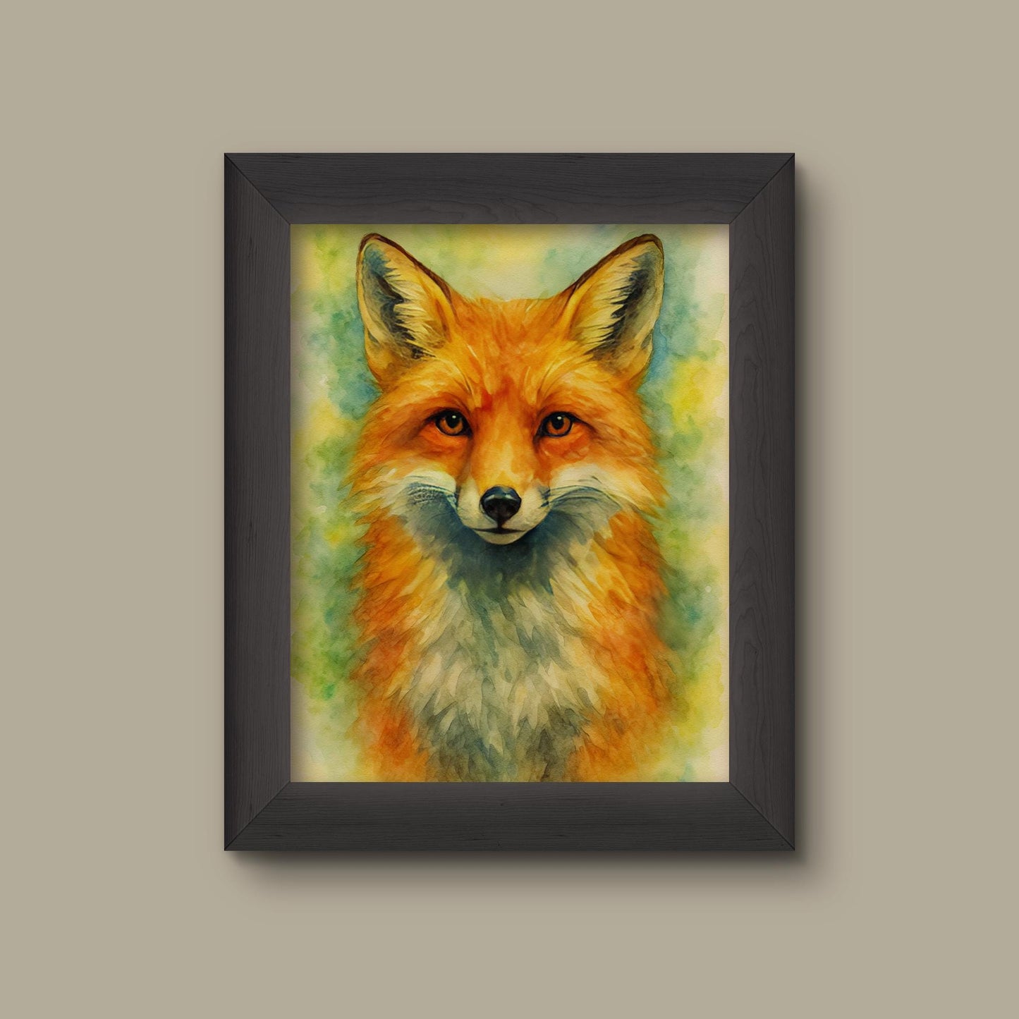 Watercolor Fox Art Print – Mystical Woodland Animal Wall Decor | Fine Art Print