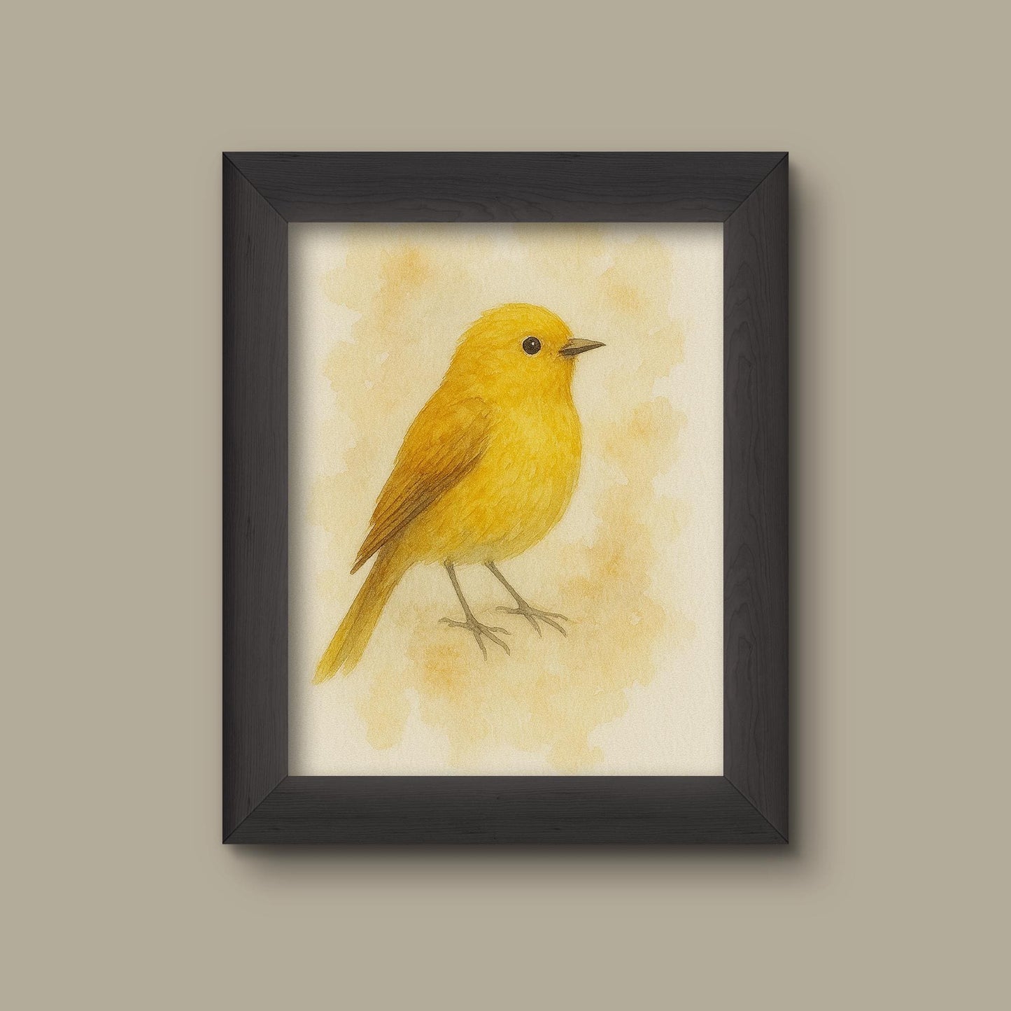 Golden Watercolor Bird Art Print | Fine Art Print