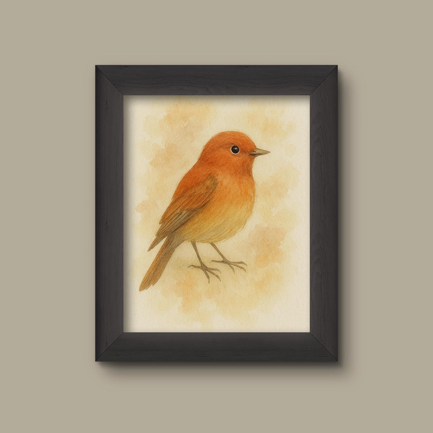 Red Watercolor Robin Art Print | Fine Art Print