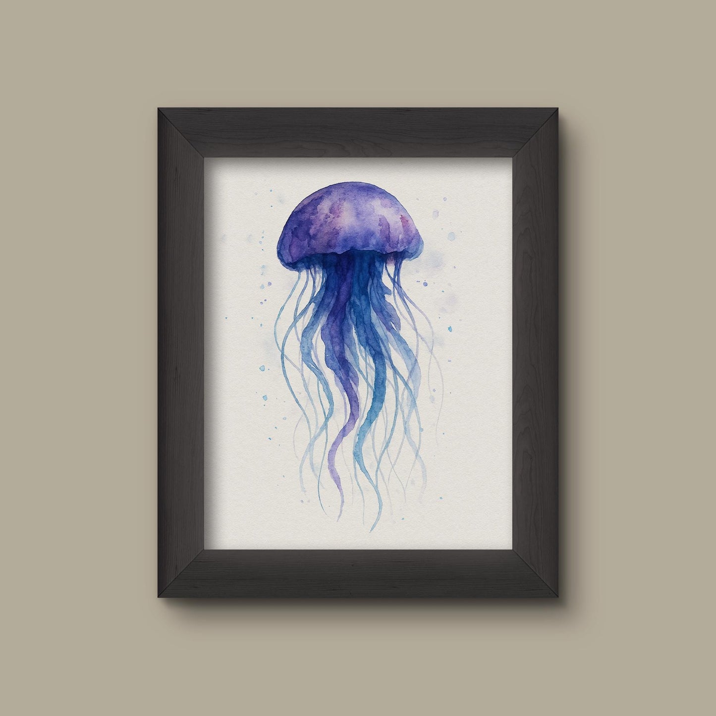 Purple Watercolor Jellyfish Print | Ocean Sea Life Wall Art | Fine Art Print