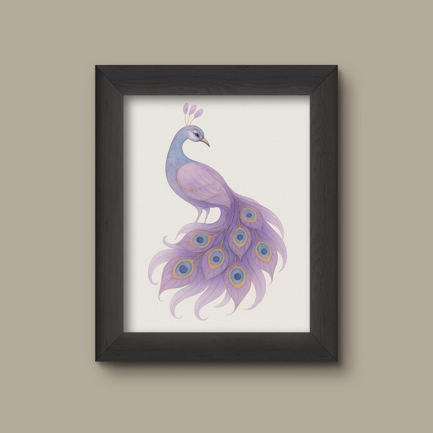 Lilac Watercolor Peacock Art Print | Fine Art Print