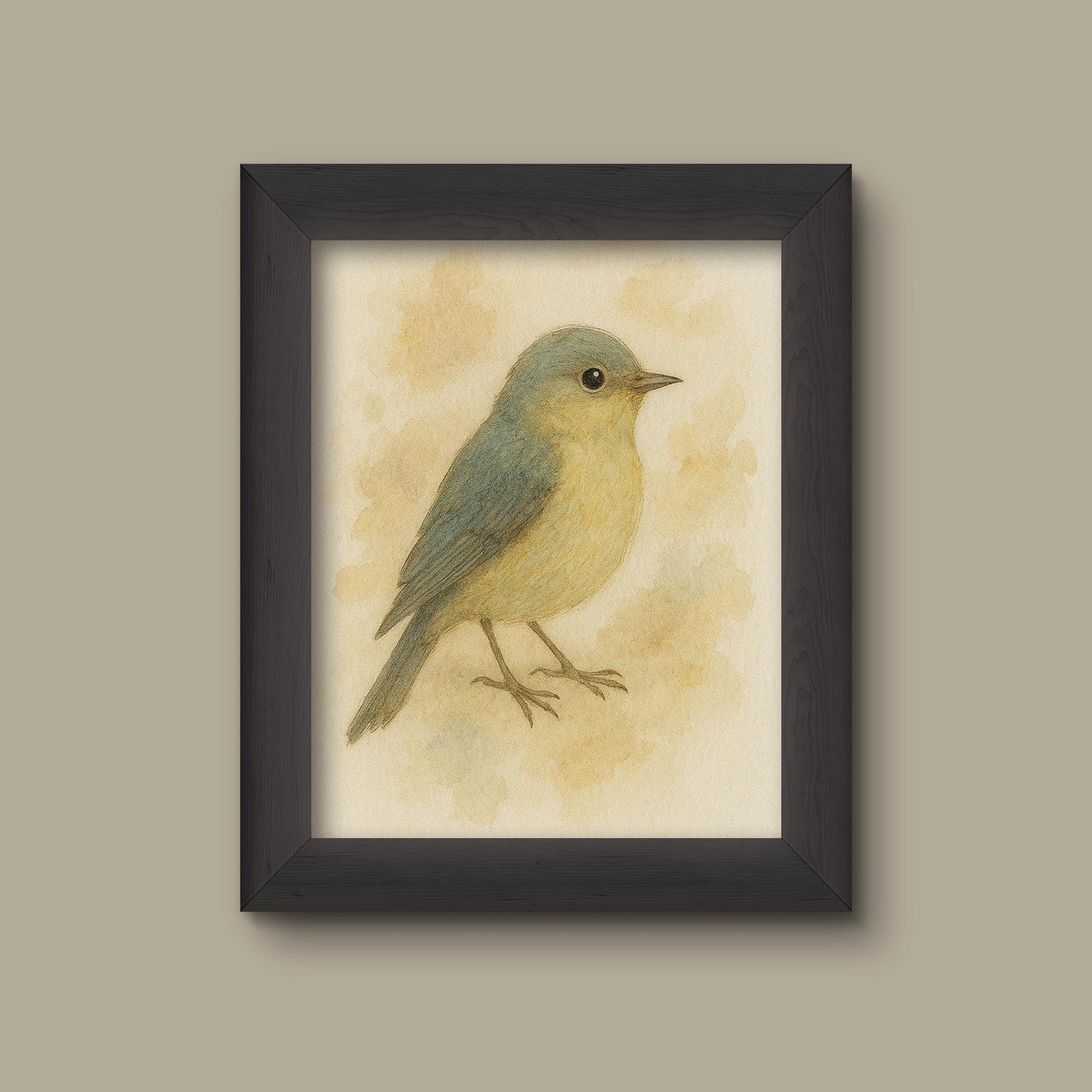 Green Watercolor Bird Art Print | Fine Art Print