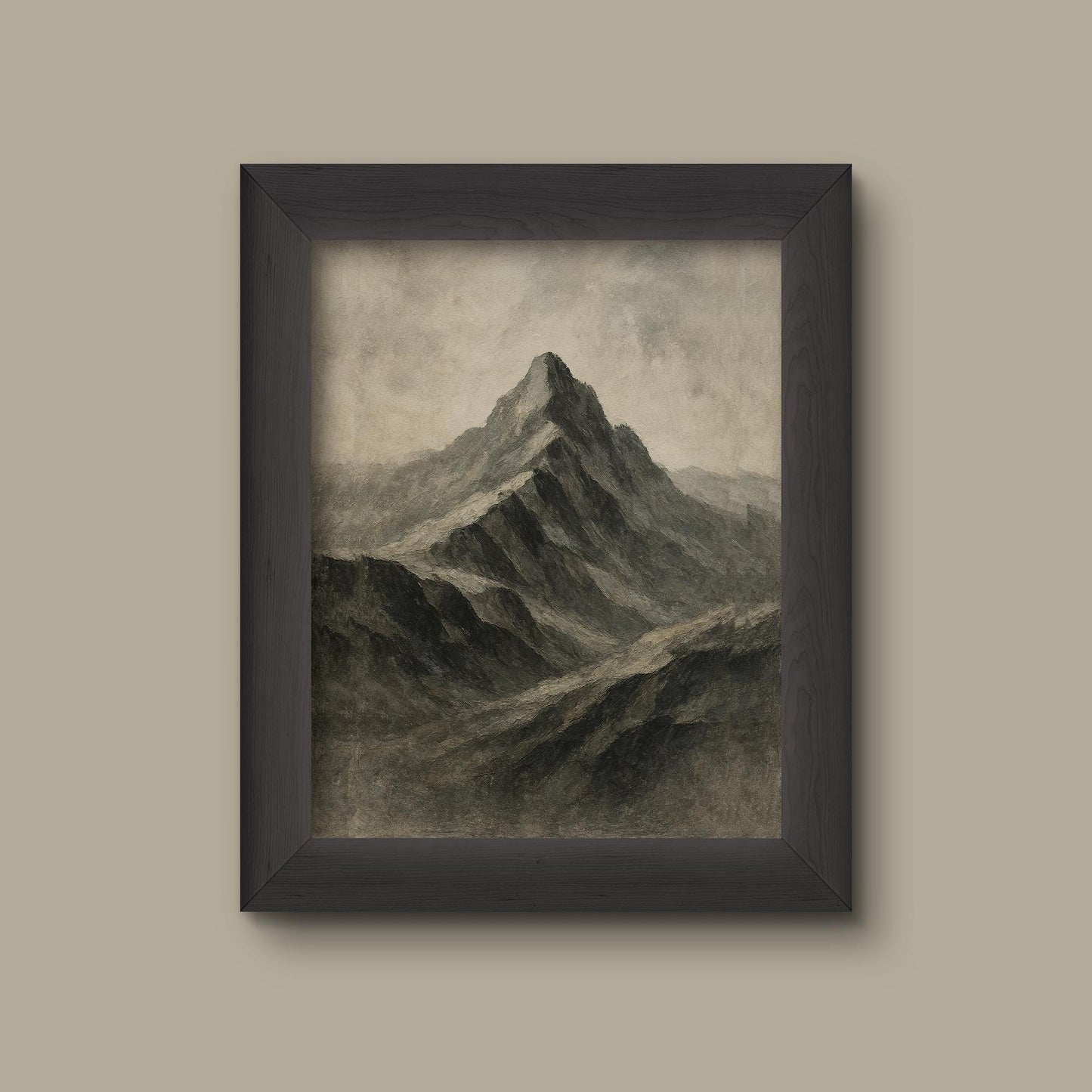 Grey Watercolor Mountains Art Print | Serene Nature Landscape Wall Decor | Fine Art Print