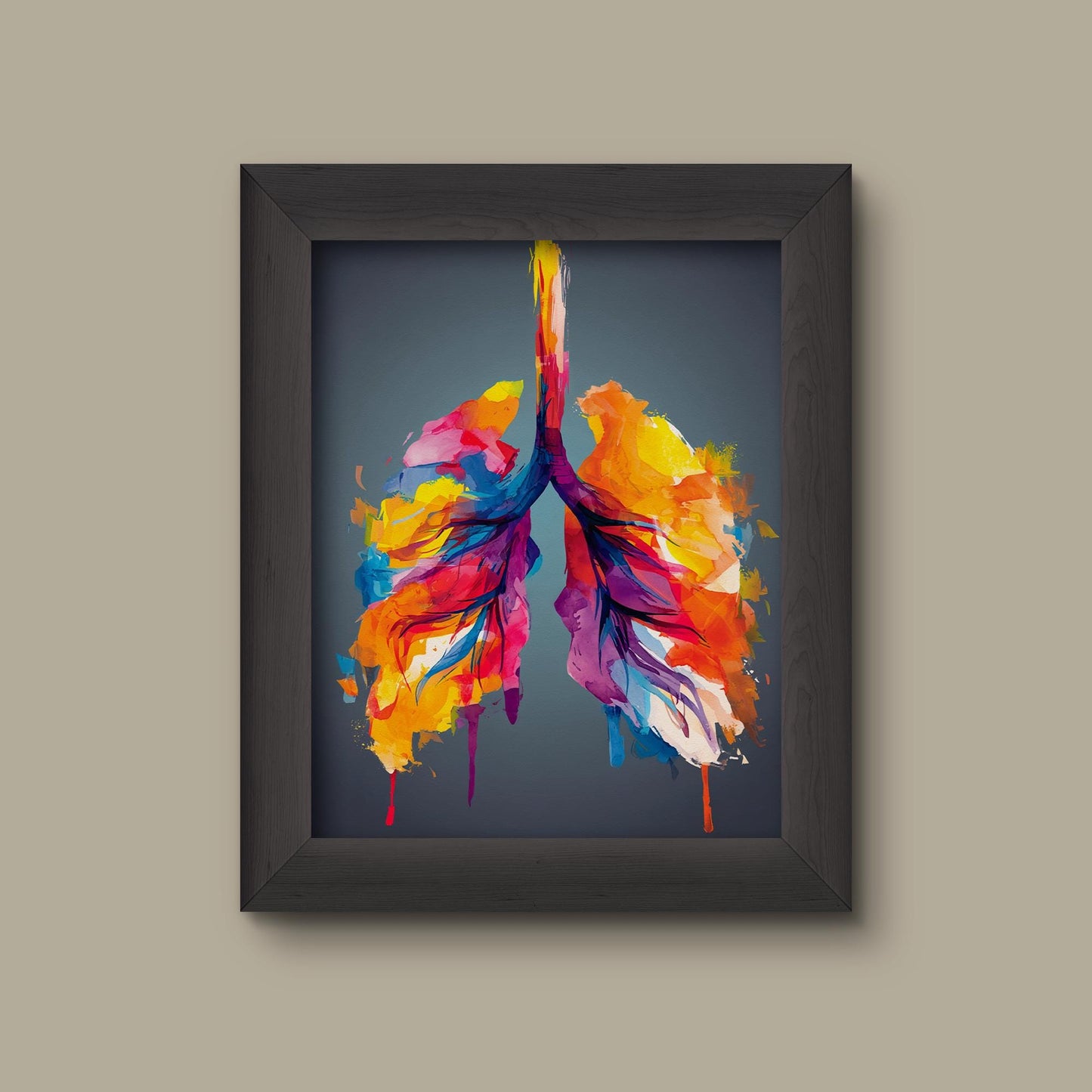 Abstract Lungs Art Print | Colorful Human Anatomy Wall Decor | Modern Medical Illustration | Fine Art Print