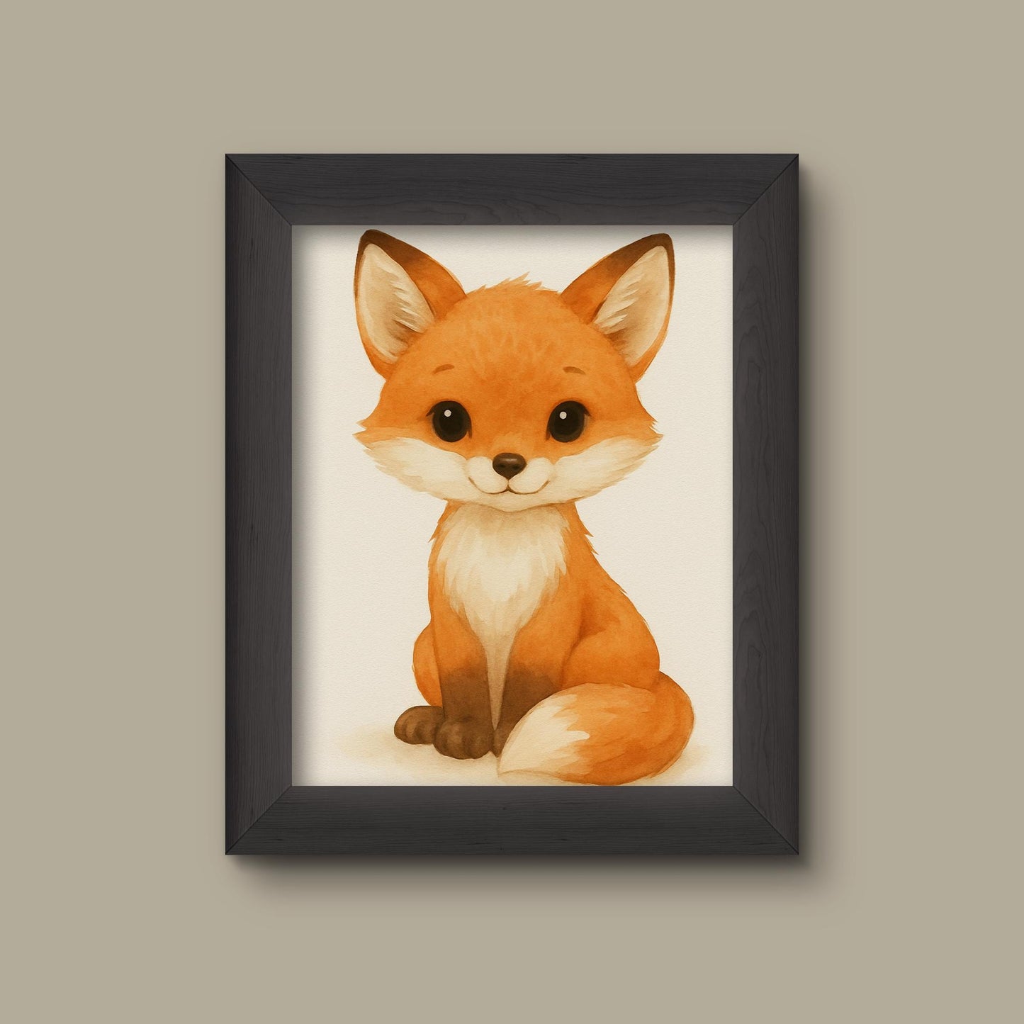 Baby Fox Nursery Art Print | Watercolor Safari Animal Wall Decor | Fine Art Print