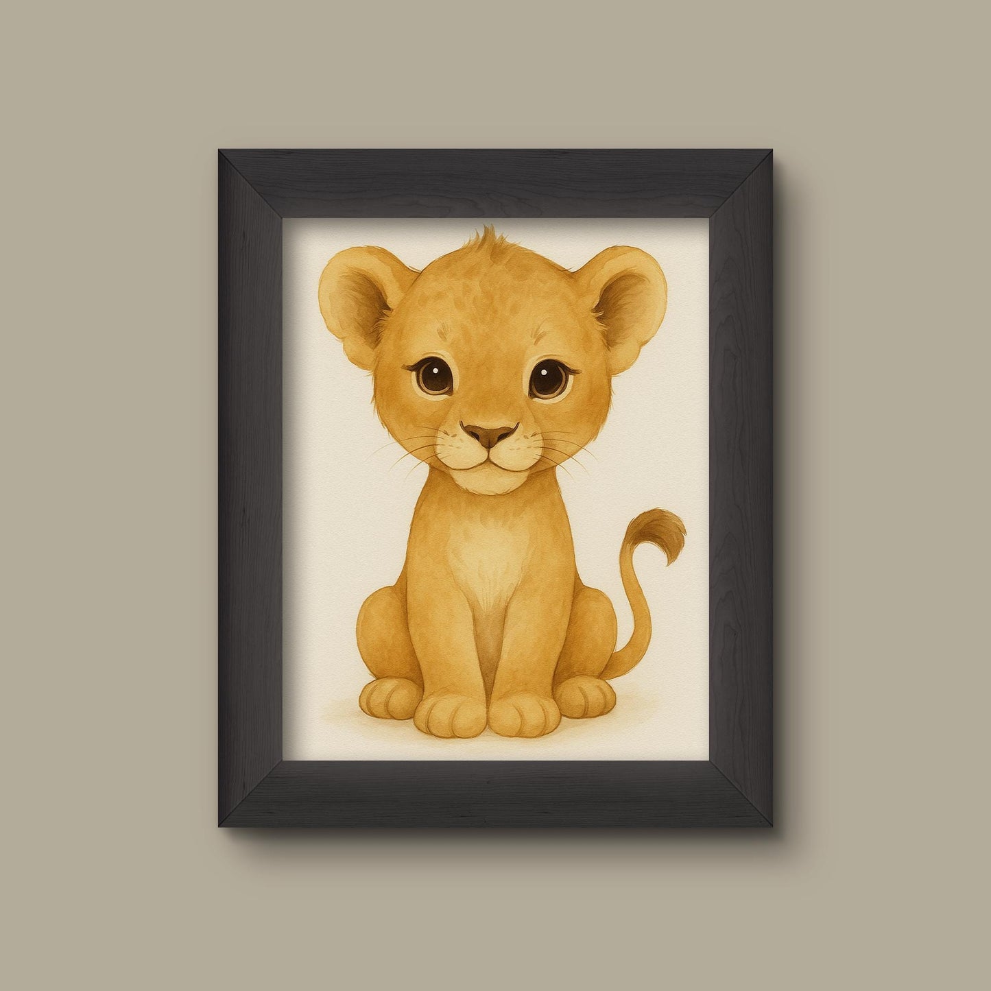 Baby Tiger Nursery Art Print | Watercolor Safari Animal Wall Decor | Fine Art Print