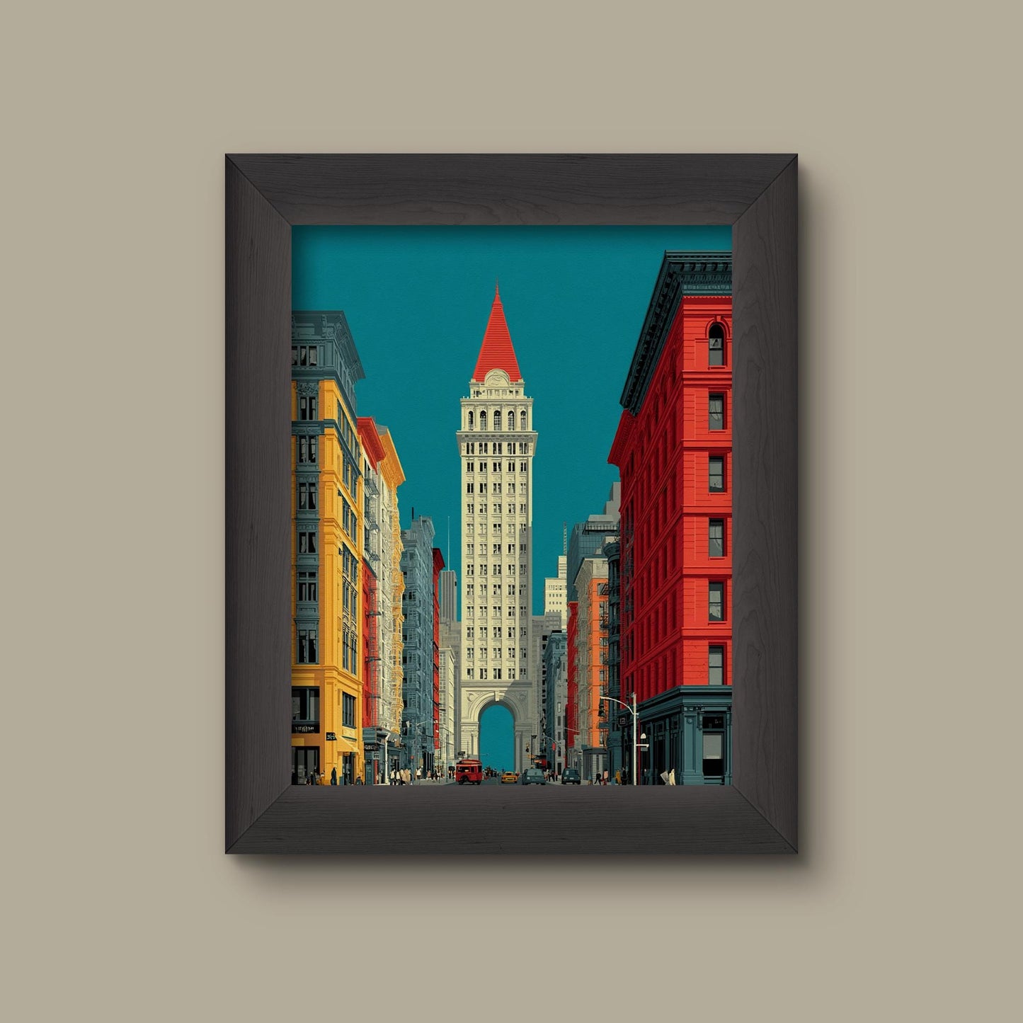 New York City Street Scene Art Print | Bold Urban Architecture Wall Art | Fine Art Print