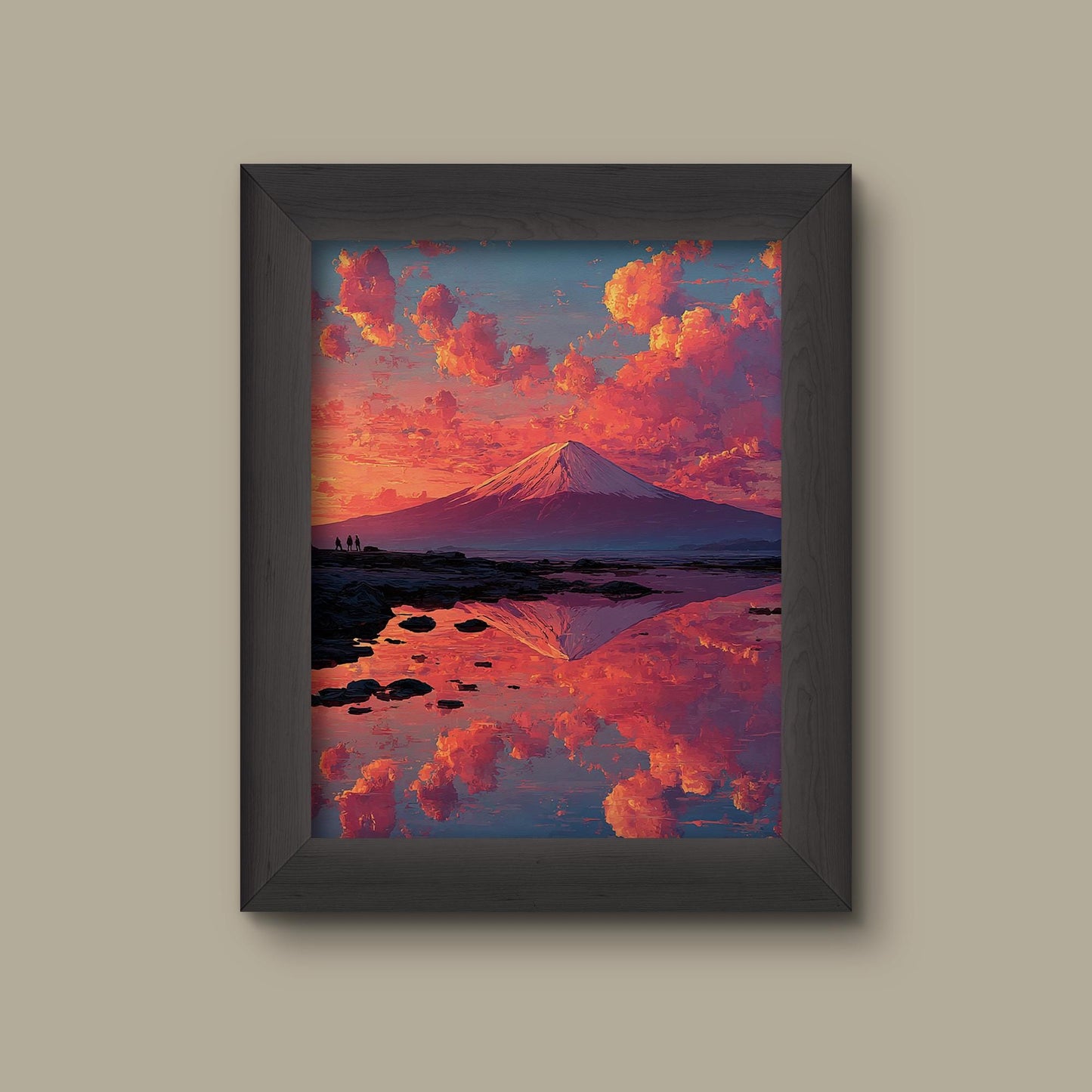 Mount Fuji Pink Sunset Art Print | Dreamy Japanese Landscape | Fine Art Print