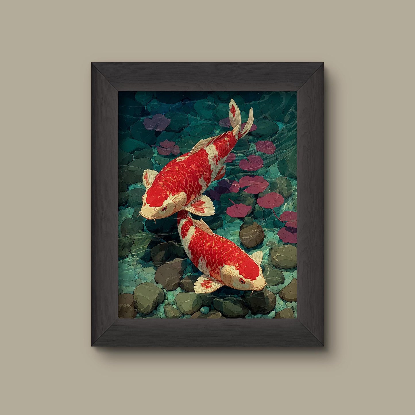 Koi Pond Wall Art Print | Tranquil Japanese Garden Print | Fine Art Print