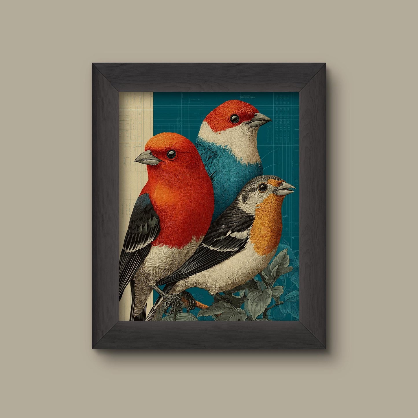 Vintage-Style Songbird Art Print | Fine Art Print