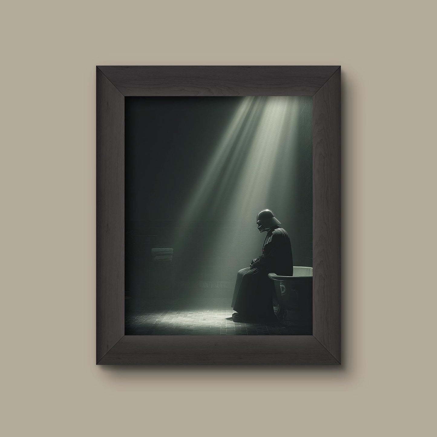 Star Wars Darth Vader Bathroom Reflection | Moody Star Wars-Inspired Art Print | Dark Humor Wall Decor | Galactic Sci-Fi Fan Gift | Fine Art Print