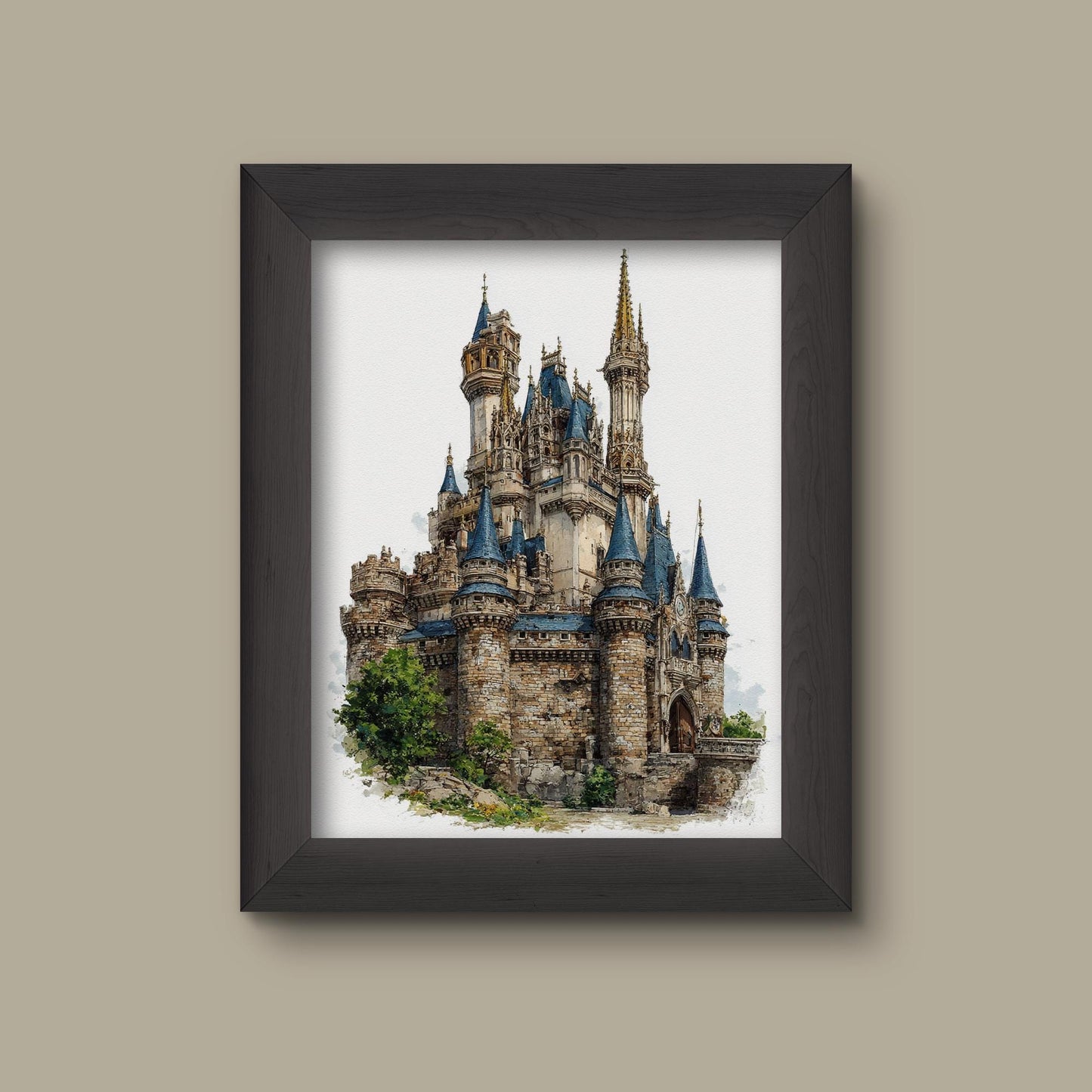 Disney Poster Watercolor Castle Print – Fairytale Fantasy Wall Art, Magic Kingdom Inspired Castle | Fine Art Print