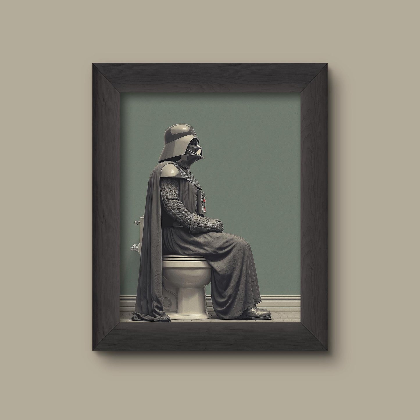 Star Wars Darth Vader on the Toilet | Funny Star Wars-Inspired Art Print | Minimalist Bathroom Decor | Dark Side Humor Wall Art | Fine Art Print