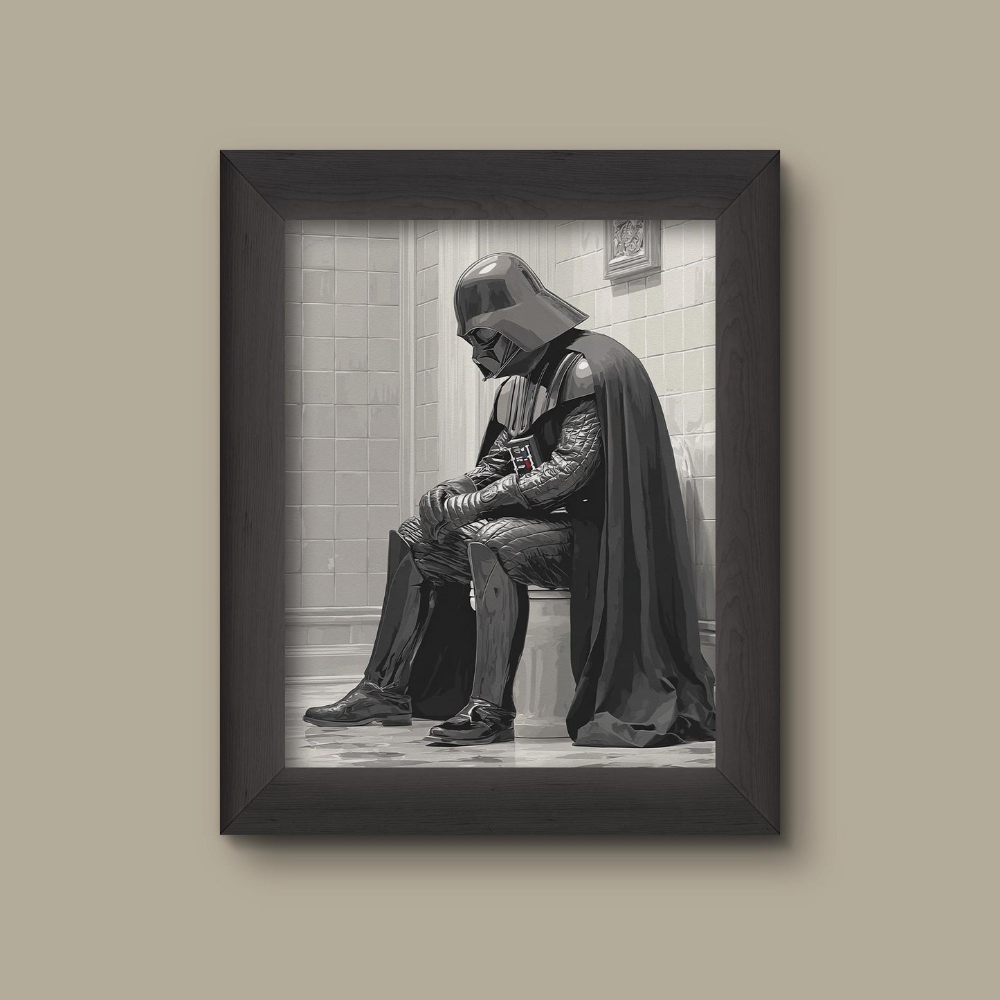 Star Wars Darth Vader Bathroom Art Print | Funny Star Wars-Inspired Art Print | Minimalist Bathroom Decor | Dark Side Humor Wall Art | Fine Art Print
