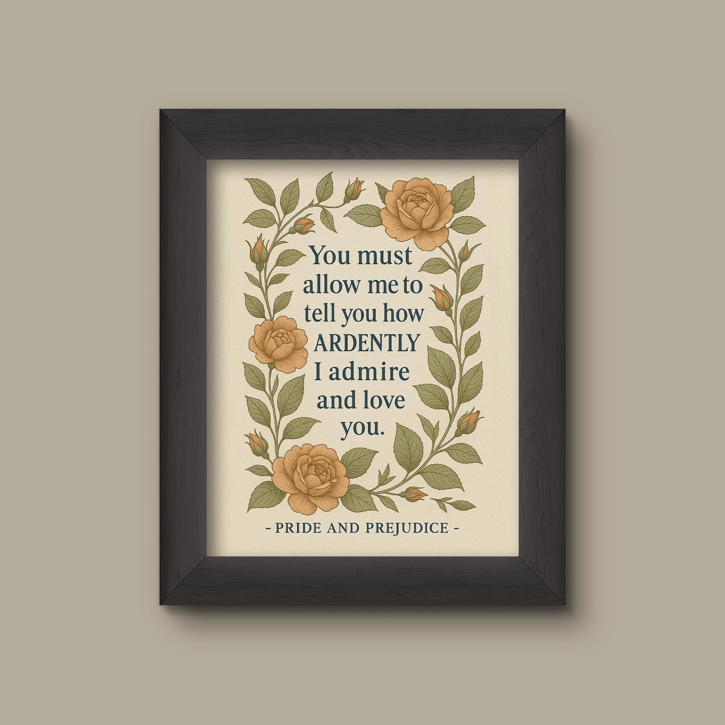 You Must Allow Me” Pride and Prejudice Quote Art Print – Jane Austen Literary Wall Art, Romantic Bookish Gift | Fine Art Print