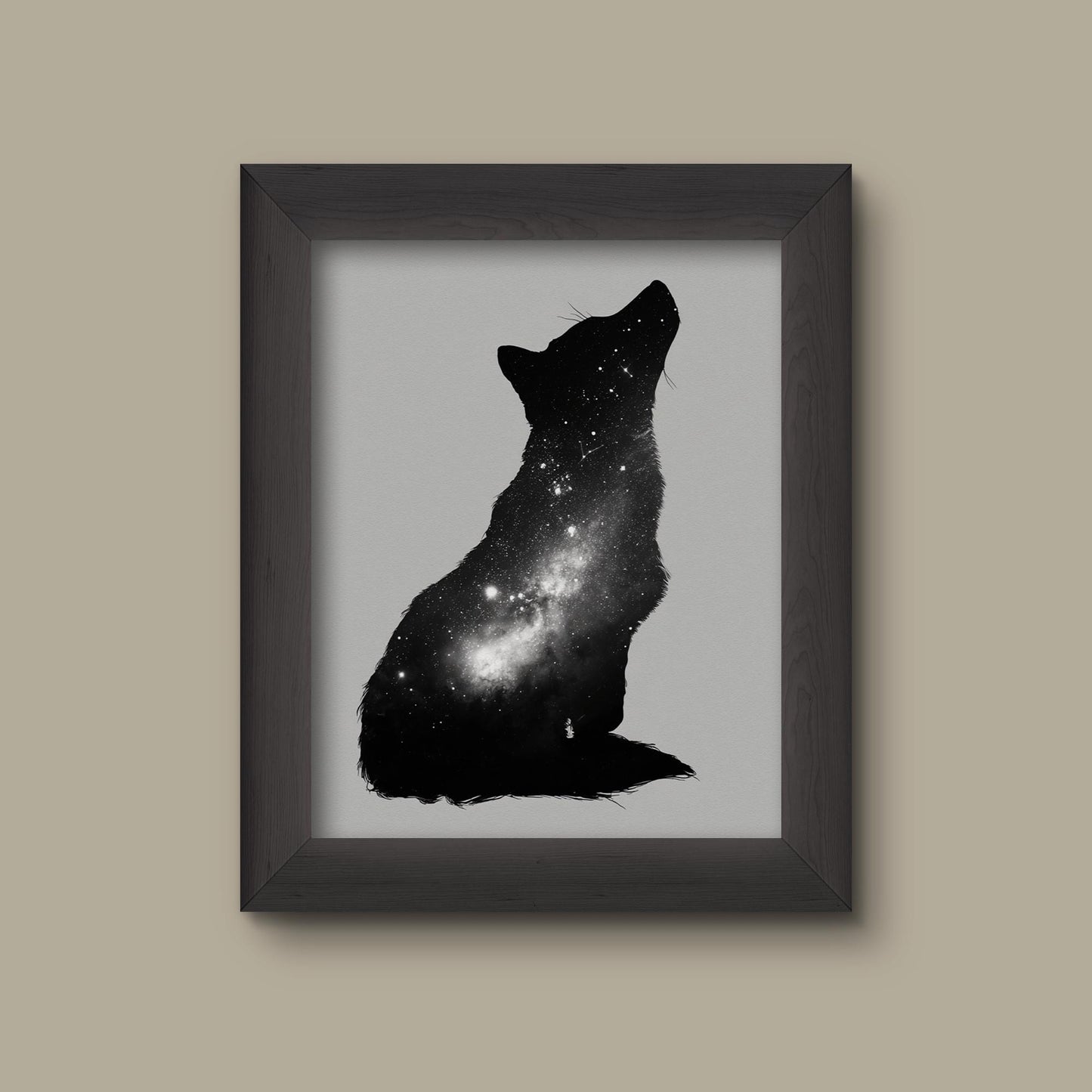 Galaxy Wolf Silhouette – Cosmic Animal Art Print | Fine Art Print