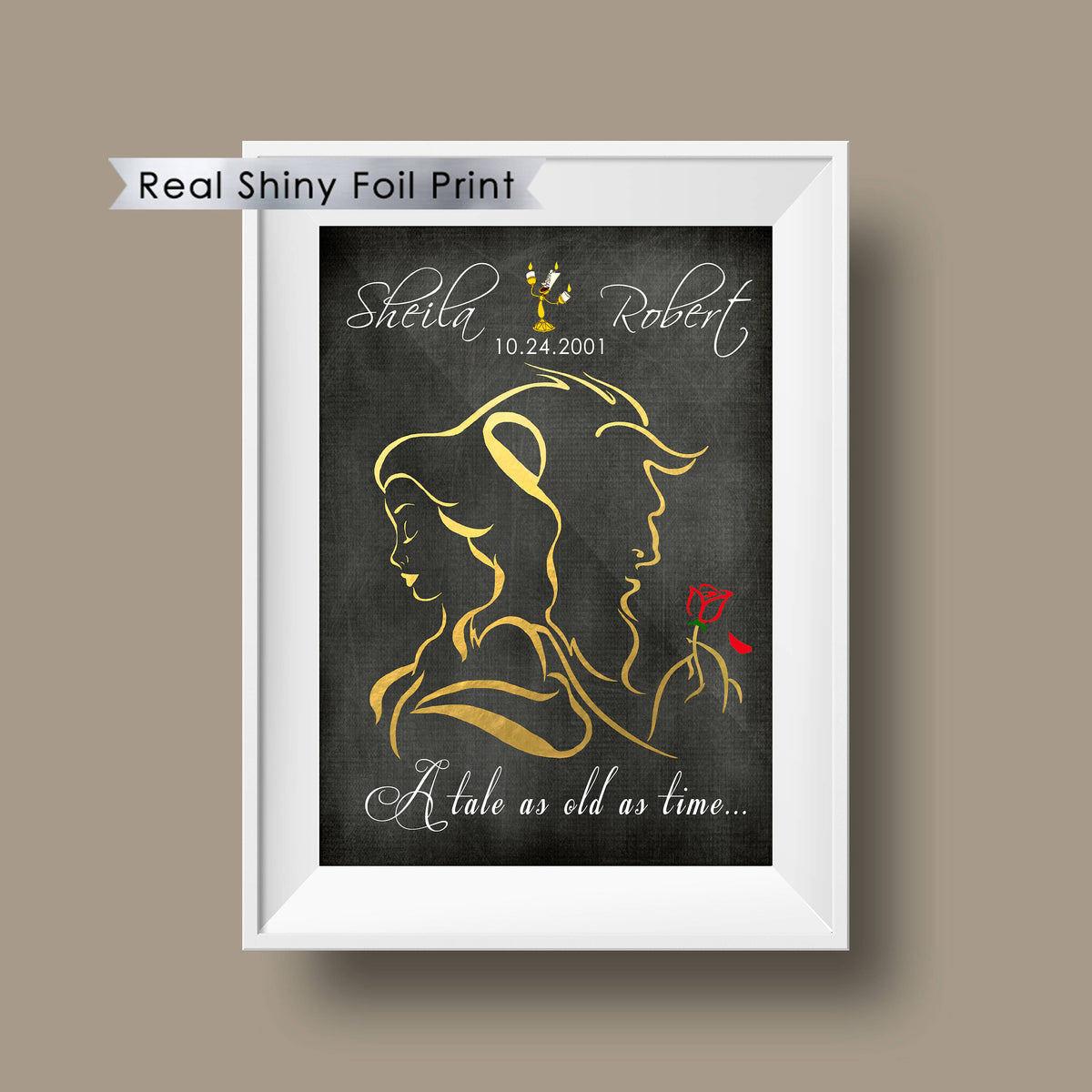 Beauty and the Beast, Tale As Old As Time Song Lyrics, Belle and Beast  Disney Wedding Gift, Personalized Gift