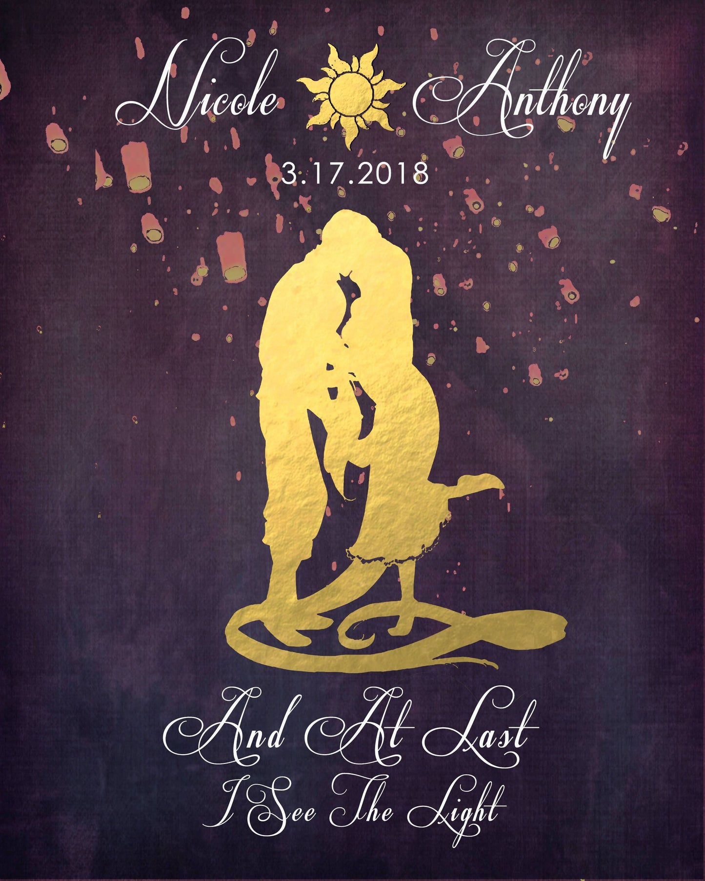 Disney Cinderella Wedding, Disney Wedding Gift, Personalized Disney Wedding Gift, Couple Gift, Disney Princess, Anniversary Gift, Carriage. | Metallic