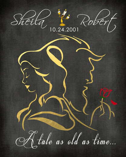 Disney Cinderella Wedding, Disney Wedding Gift, Personalized Disney Wedding Gift, Couple Gift, Disney Princess, Anniversary Gift, Carriage. | Metallic