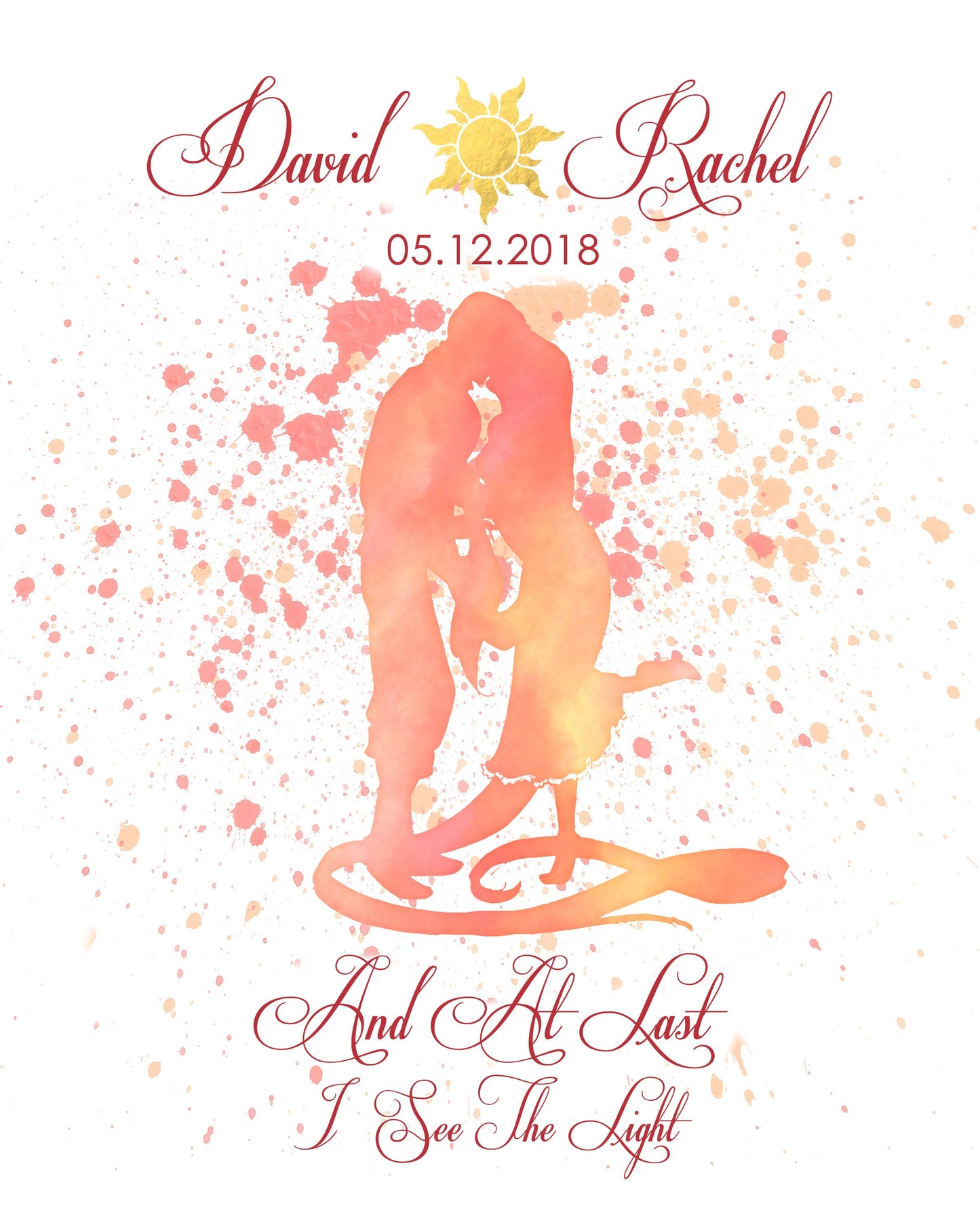 Disney Cinderella Wedding, Disney Wedding Gift, Personalized Disney Wedding Gift, Couple Gift, Disney Princess, Anniversary Gift, Carriage. | Metallic