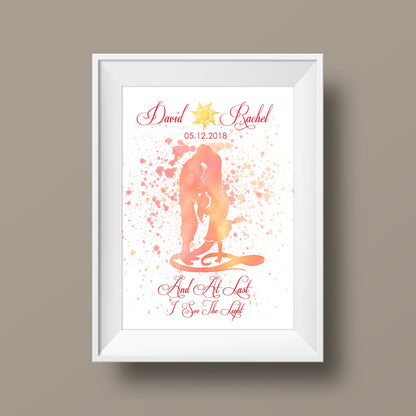 Disney Cinderella Wedding, Disney Wedding Gift, Personalized Disney Wedding Gift, Couple Gift, Disney Princess, Anniversary Gift, Carriage. | Metallic