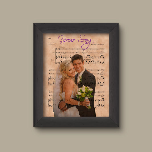 Personalized Wedding Gift For Couple, Wedding Sheet Music Art Print, Anniversary Gift For Husband, Wife, Unique Women And Mens Gift | Fine Art Print