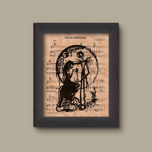 Nightmare Before Christmas Simply Meant to Be Sheet Music Art Print, Wedding Gift, Jack And Sally Wedding, Jack Skellington, Theme Wedding. | Fine Art