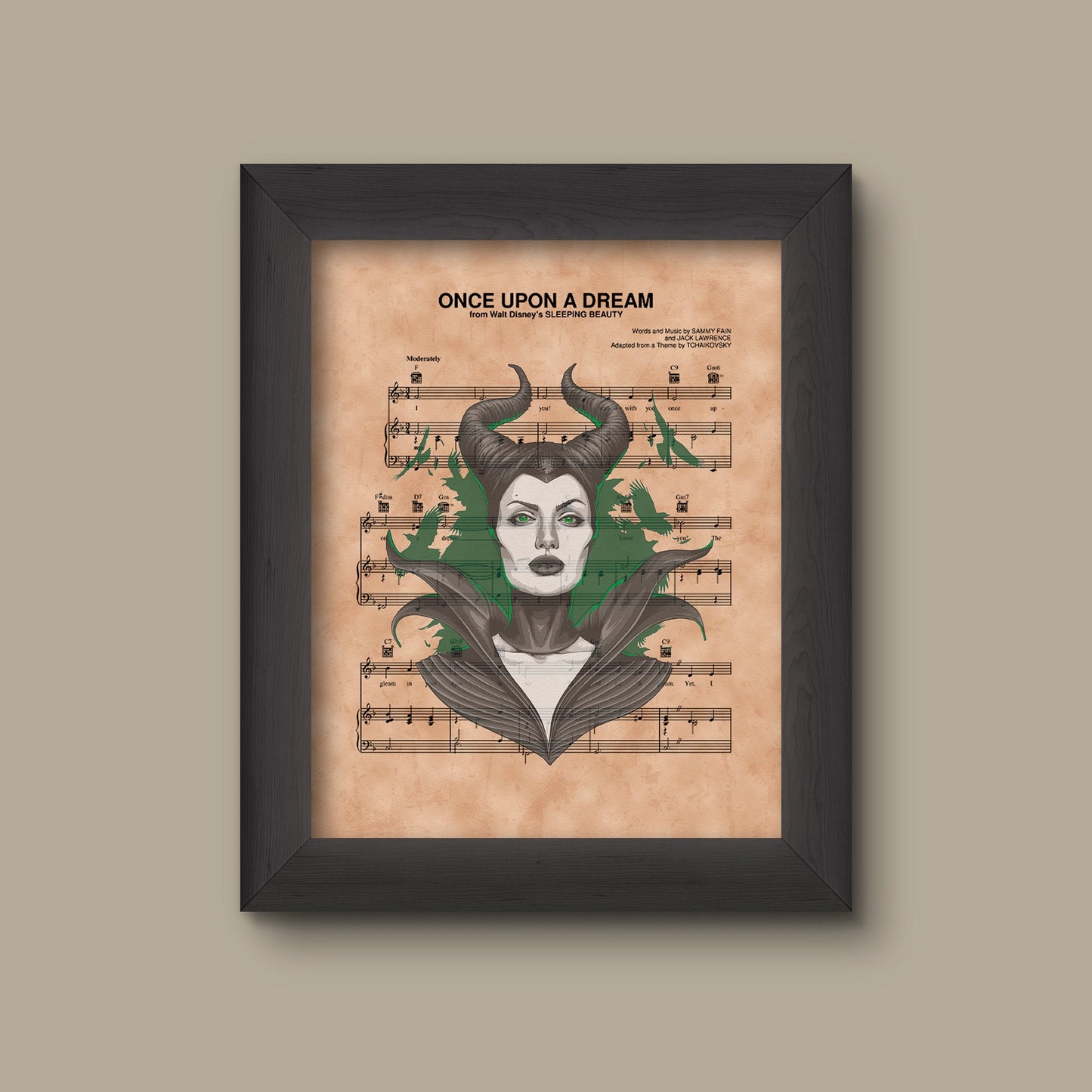 Disney Sleeping Beauty Maleficent Sheet Music Art, Sleeping Beauty Gift, Maleficent Art,Once Upon A Dream Sheet Music Print, Angelina Jolie | Fine Art