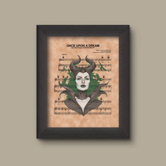Disney Sleeping Beauty Maleficent Sheet Music Art, Sleeping Beauty Gift, Maleficent Art,Once Upon A Dream Sheet Music Print, Angelina Jolie | Fine Art