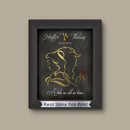 Disney Cinderella Wedding, Disney Wedding Gift, Personalized Disney Wedding Gift, Couple Gift, Disney Princess, Anniversary Gift, Carriage. | Metallic