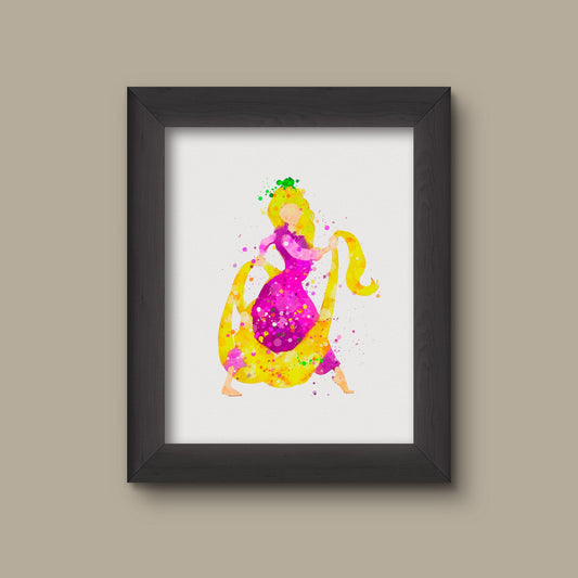 Tangled, Rapunzel Watercolor Art Print | Fine Art Print