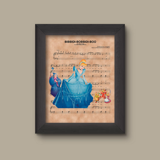 Cinderella,Fairy Godmother Bibbidi-Bobbidi-BooSheet Music Art Print | Fine Art Print