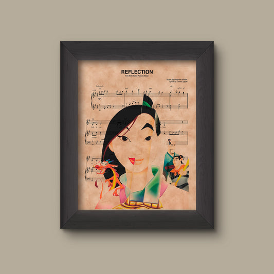 Mulan Reflection Sheet Music Art Print | Fine Art Print