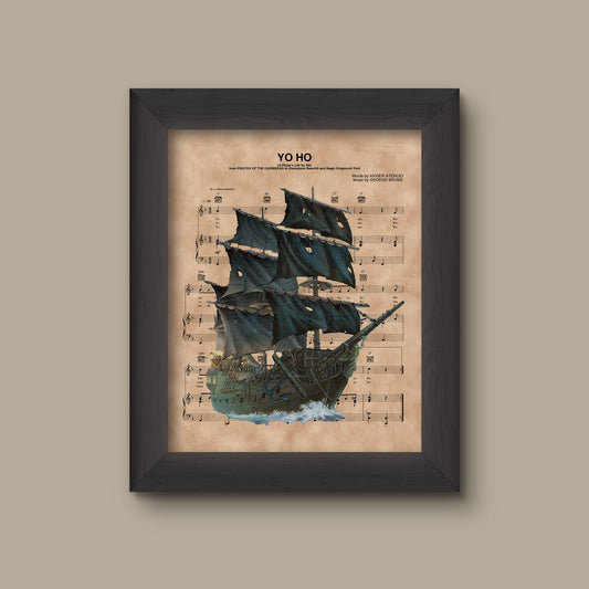 Pirates of the Caribbean Black Pearl Yo Ho Sheet Music Print | Fine Art Print