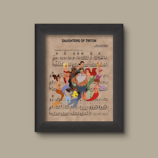 Disney Little Mermaid, Daughter of Triton Sheet Music Art Print | Fine Art Print