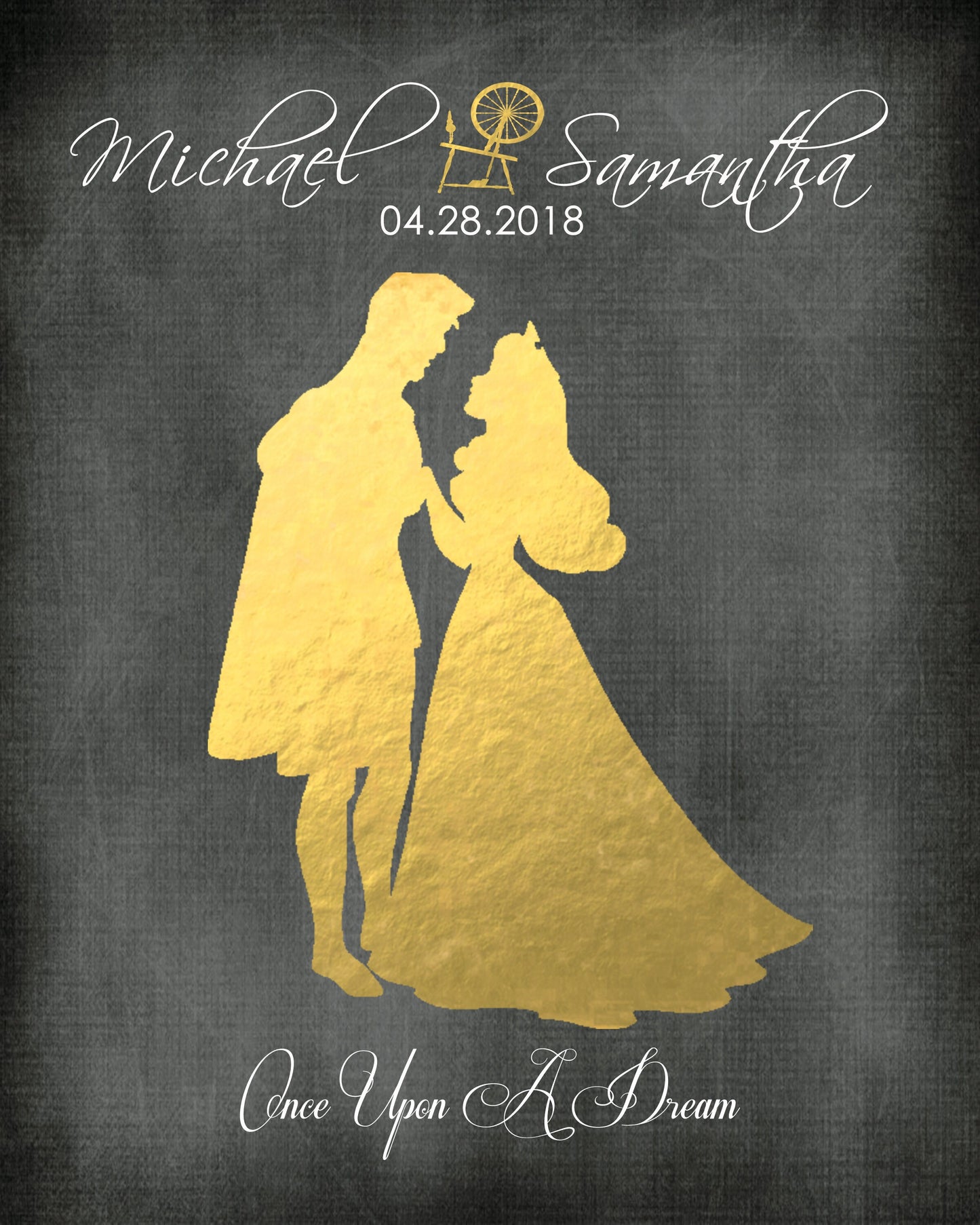 Disney Cinderella Wedding, Disney Wedding Gift, Personalized Disney Wedding Gift, Couple Gift, Disney Princess, Anniversary Gift, Carriage. | Metallic