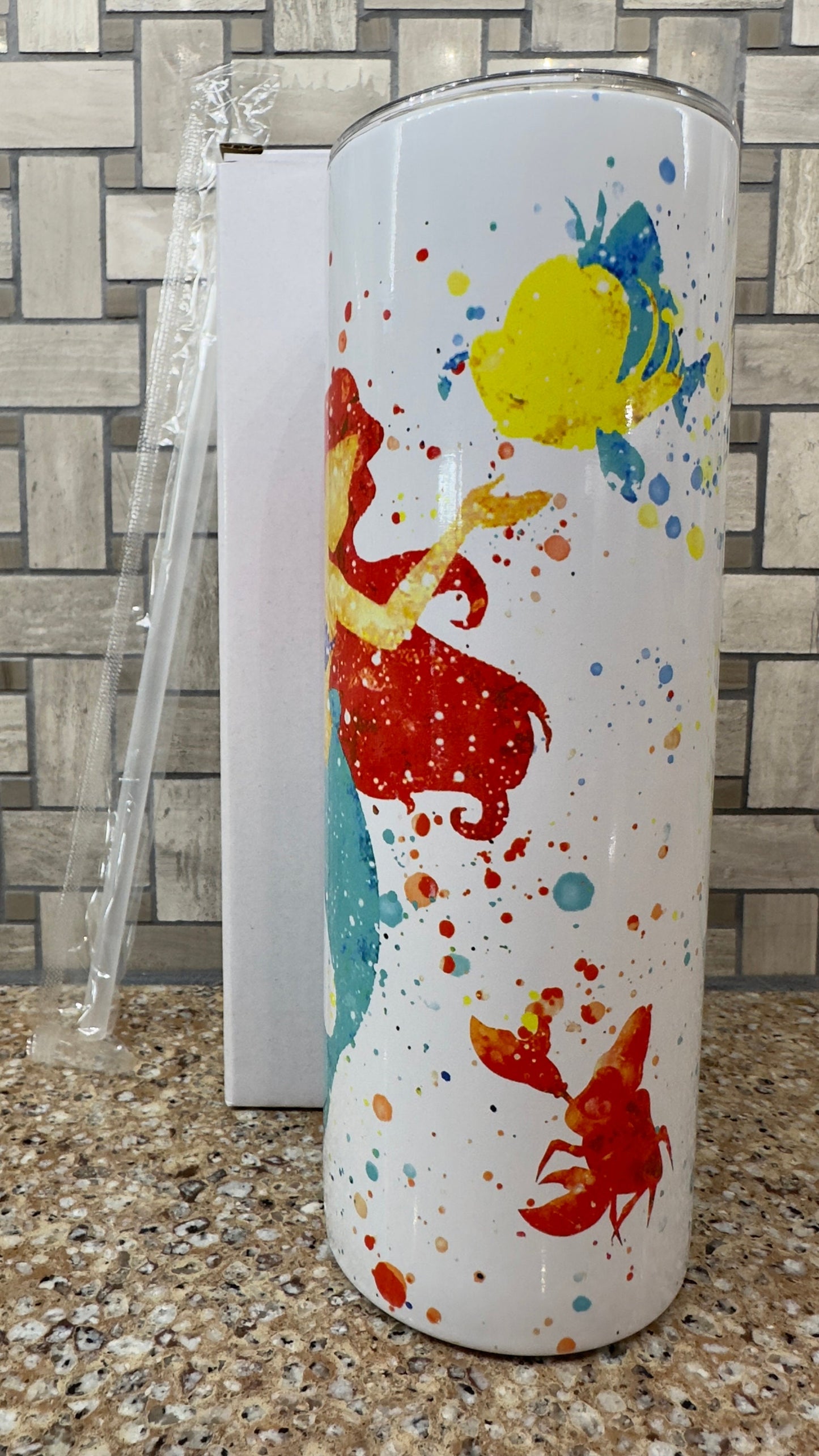 Disney Little Mermaid watercolor tumbler 20 ounce oz Ariel, Part of Your World Anniversary Gift Christmas Gift for her | Insulated Tumbler