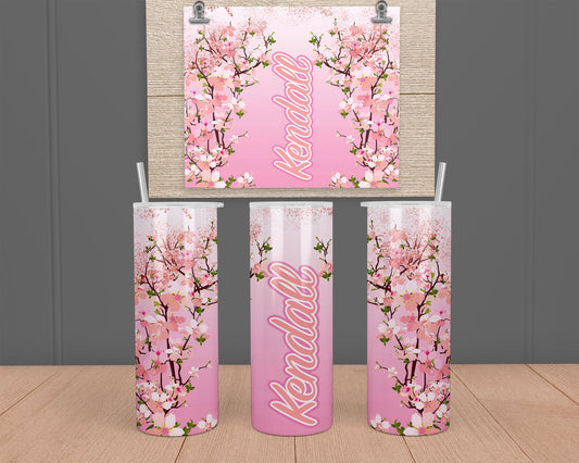 Japanese Cherry Blossom tumbler, Sakura tumbler, Personalized tumbler 20 ounce oz, Anniversary Gift Christmas Gift for her | Insulated Tumbler