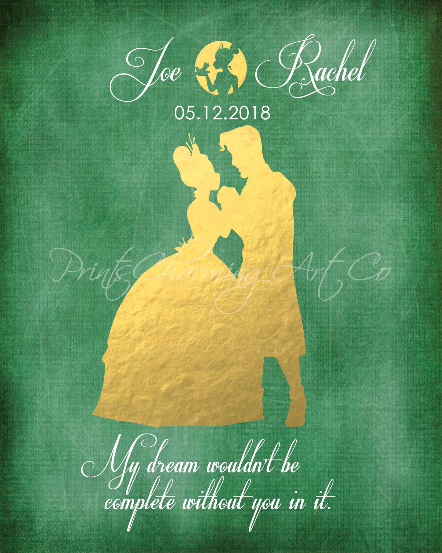 Disney Cinderella Wedding, Disney Wedding Gift, Personalized Disney Wedding Gift, Couple Gift, Disney Princess, Anniversary Gift, Carriage. | Metallic