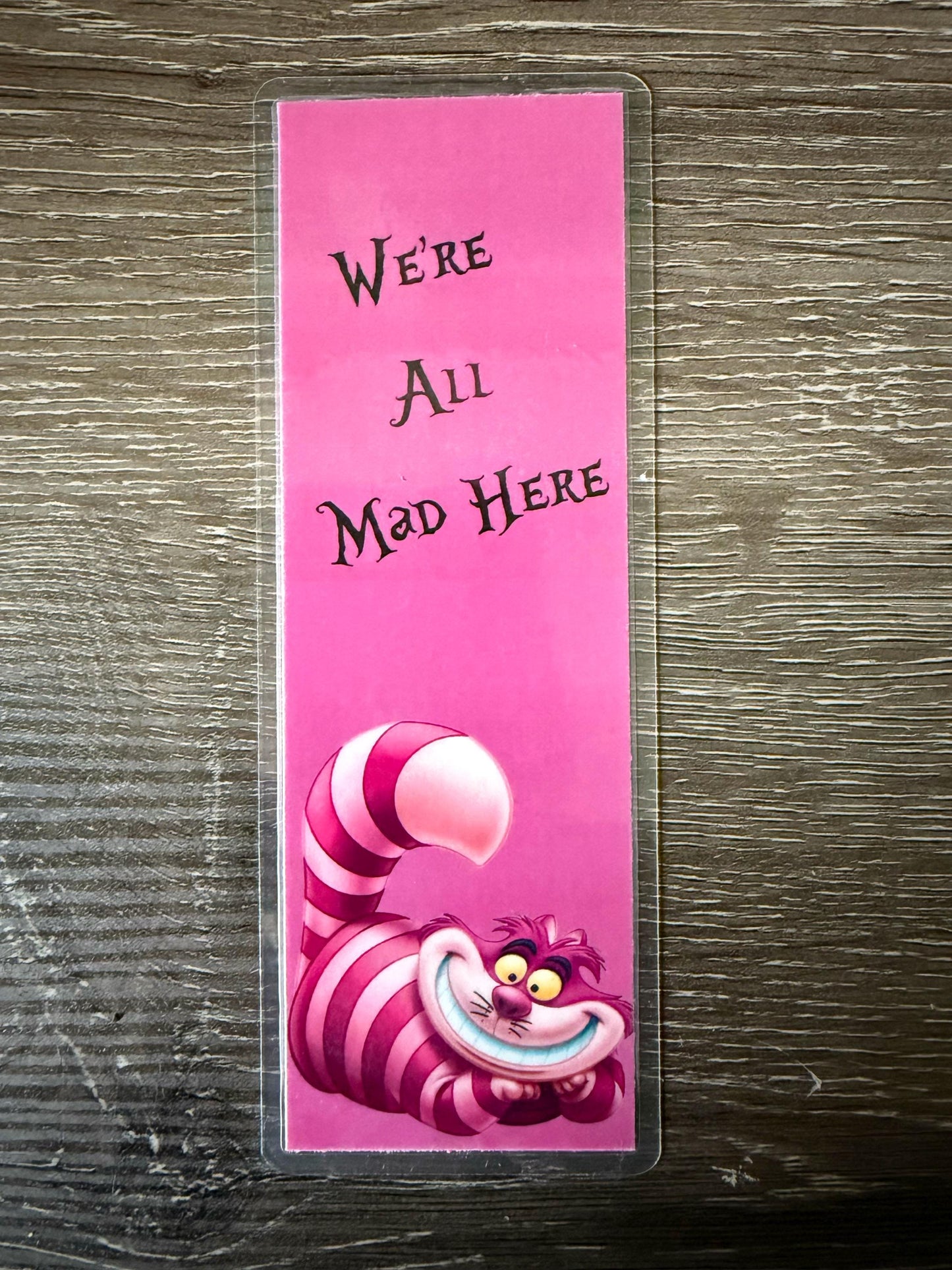 Alice in Wonderland Cheshire Cat Bookmark, laminated cardstock bookmarks, Book Lover | Fine Art Print