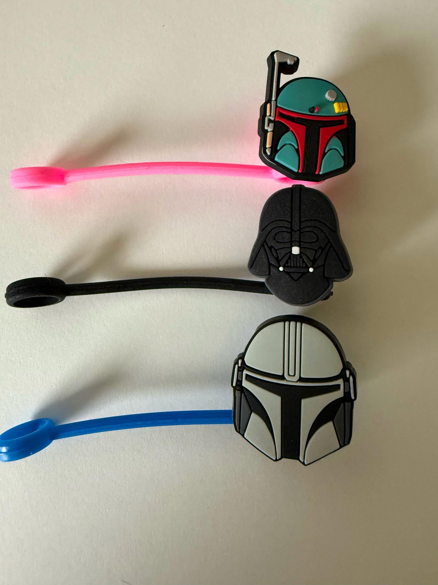 Star Wars Darth Vader, Boba Fett, Mandalorian Characters Straw Topper Straw Cover Beverage Protector for Stanley | Straw Toppers Set