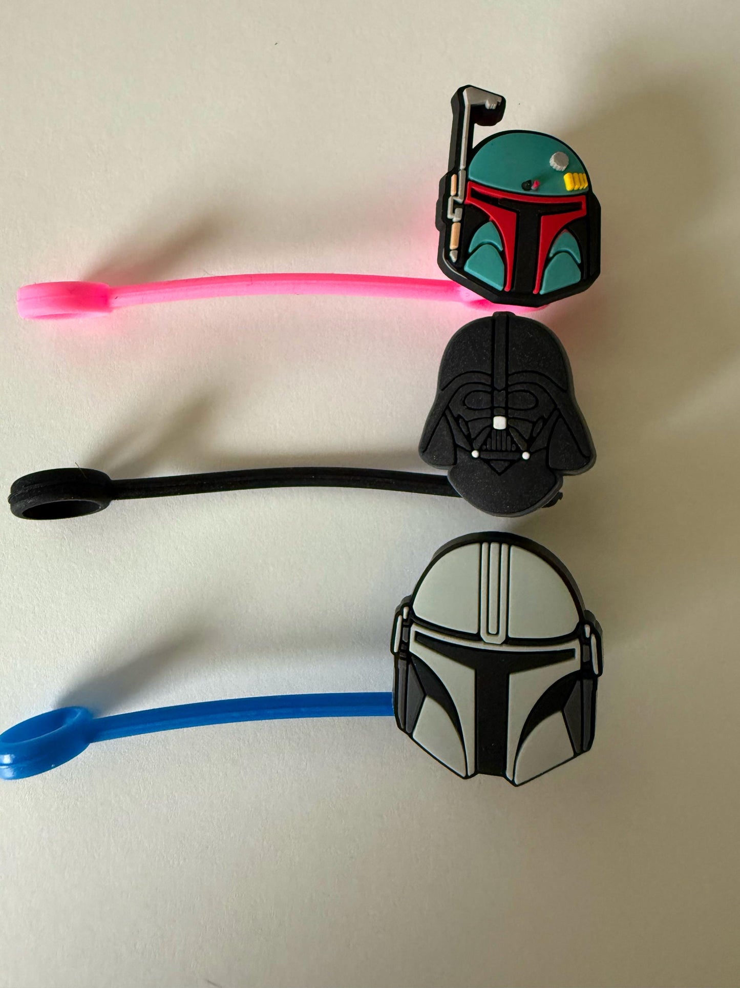 Star Wars Darth Vader, Boba Fett, Mandalorian Characters Straw Topper Straw Cover Beverage Protector for Stanley | Straw Toppers Set