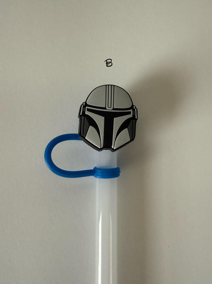 Star Wars Darth Vader, Boba Fett, Mandalorian Characters Straw Topper Straw Cover Beverage Protector for Stanley | Straw Toppers Set