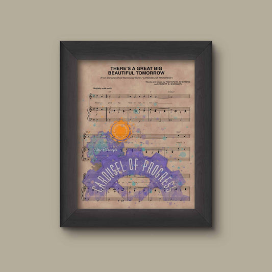 Carousel of Progress Watercolor Sheet Music Art Print | Fine Art Print