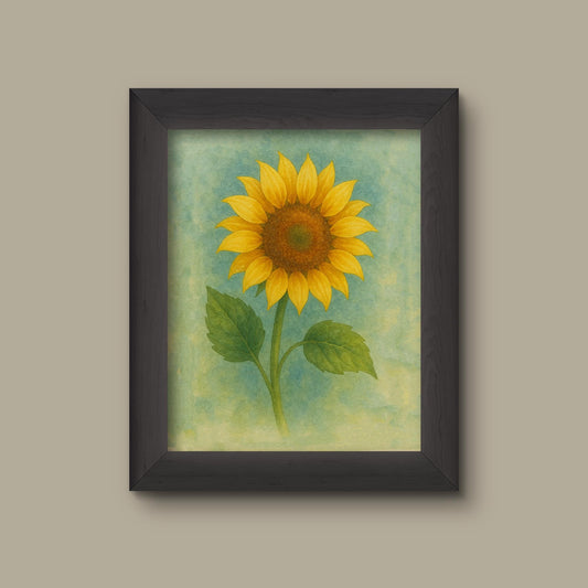 Botanical Sunflower Watercolor Art Print | Floral Wall Decor | Fine Art Print