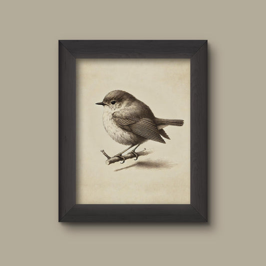 Vintage Bird Sketch Art Print | Fine Art Print