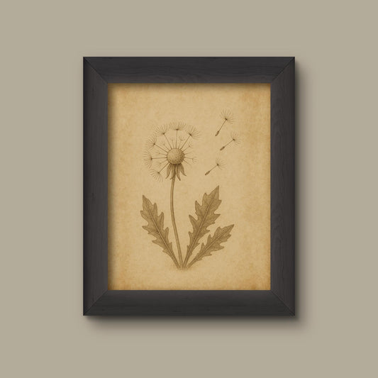 Vintage Dandelion Botanical Art Print | Fine Art Print